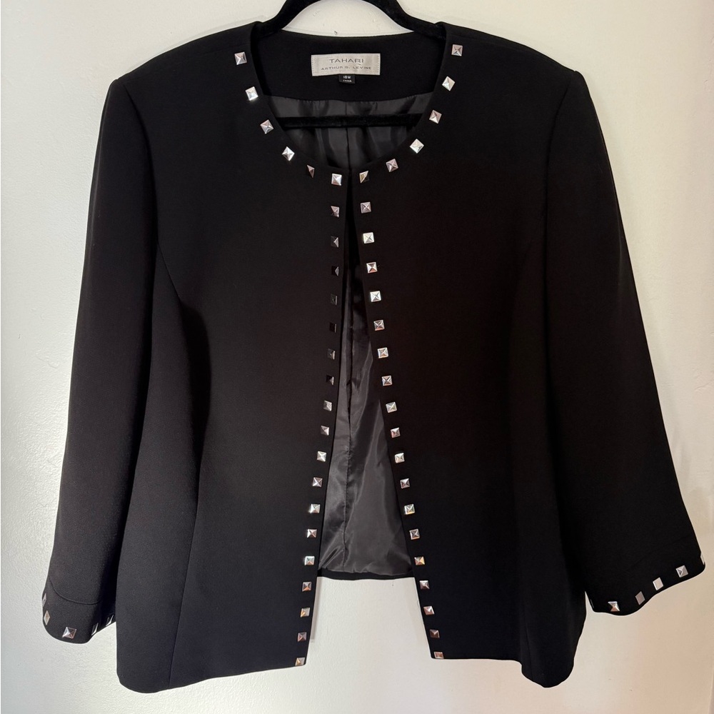Tahari Black Women's Blazer with Stud Accents